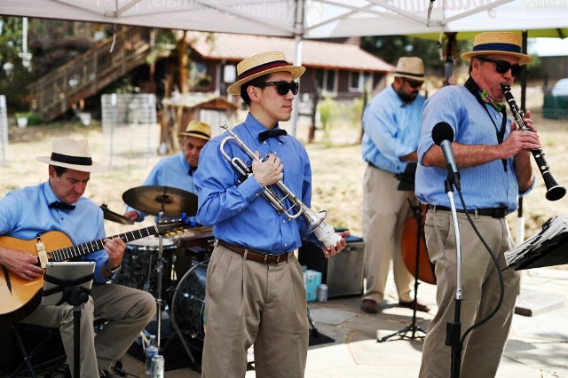 Band at a gig